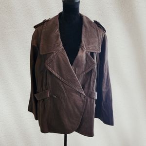 Lane Bryant Genuine Leather Double Breasted‎ Jacket Size 22/24